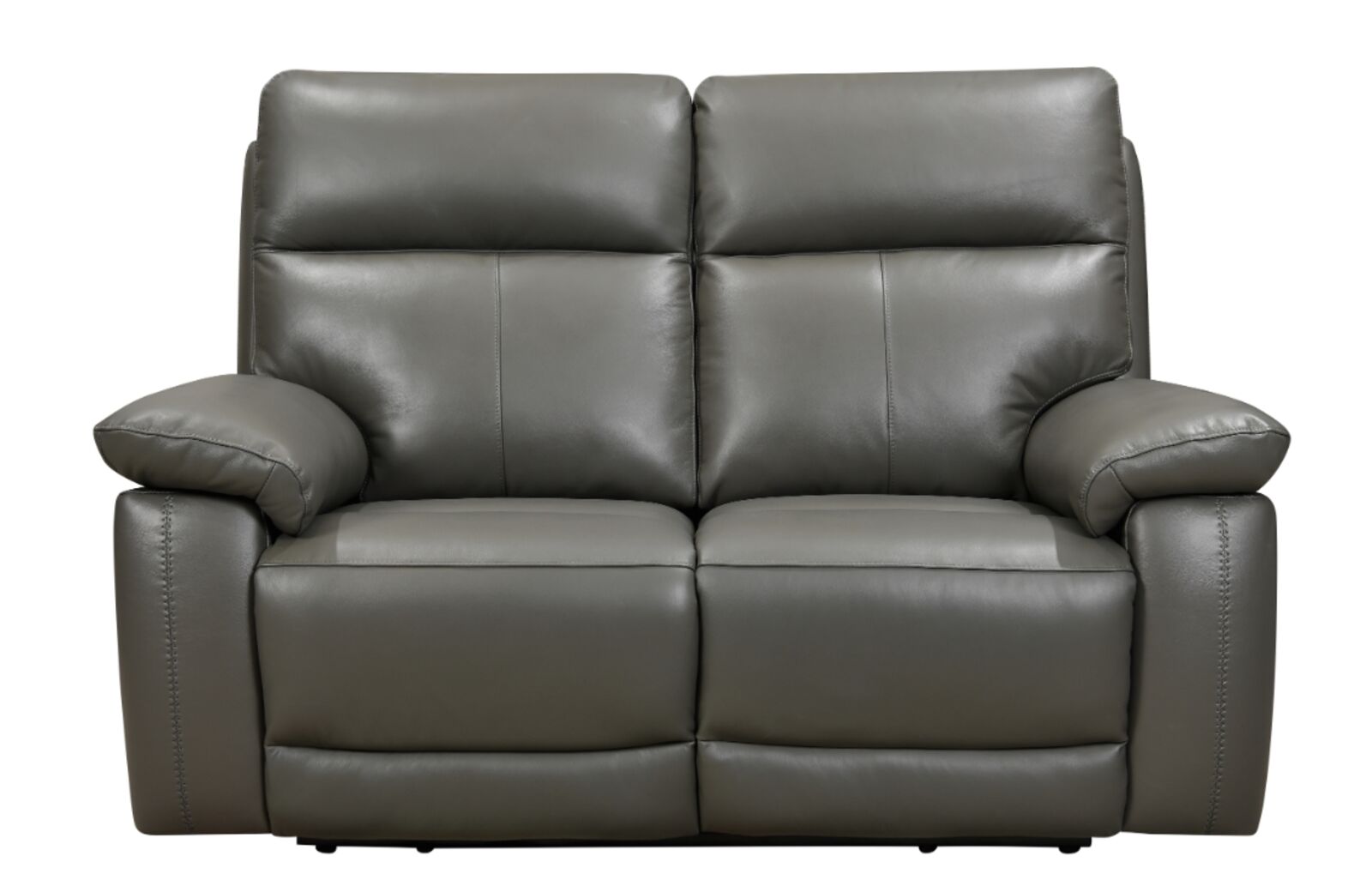 Product photograph of Dallas 2 Seater Electric Reclining Sofa Grey Leather from Designer Sofas 4U