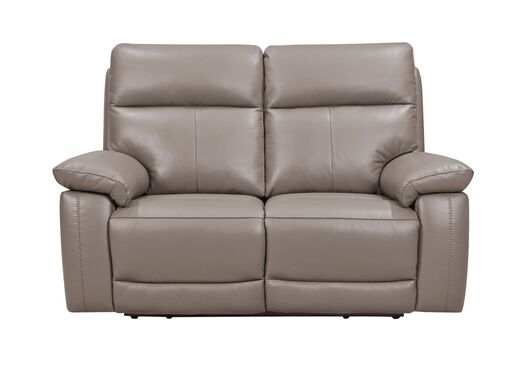 Dallas 2 Seater Reclining Latte Leather Sofa