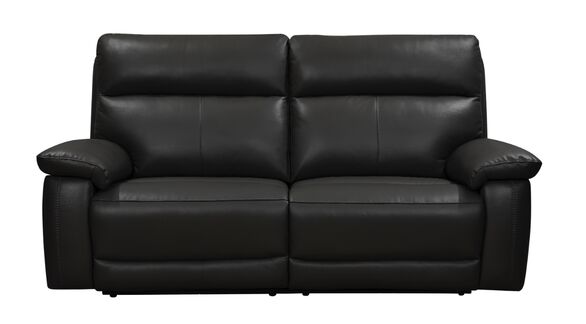 Dallas 3 Seater Reclining Black Leather Sofa