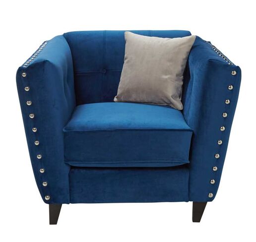 Kensley Recliner Elegant Ocean Blue Fabric Armchair