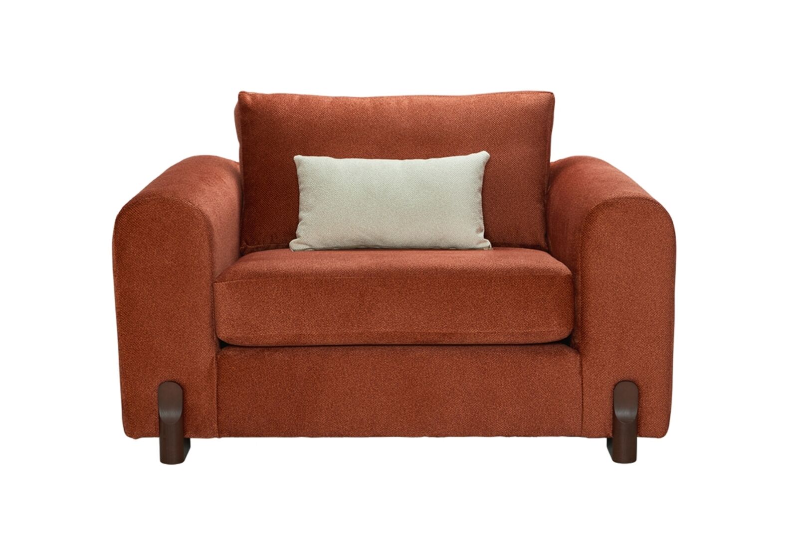 Product photograph of Preston Snuggler Armchair In Colombus Apricot from Designer Sofas 4U