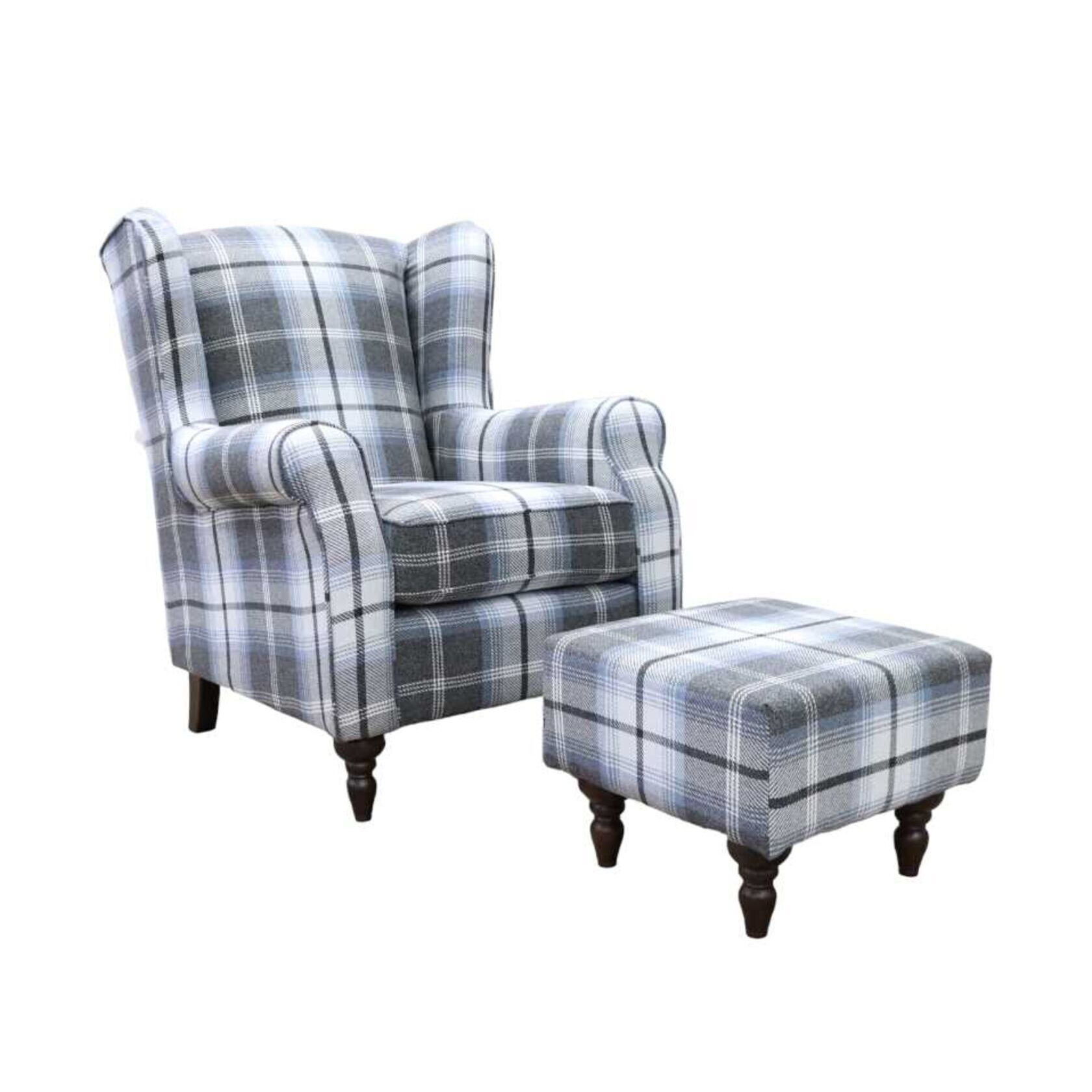 Plaid accent online chair