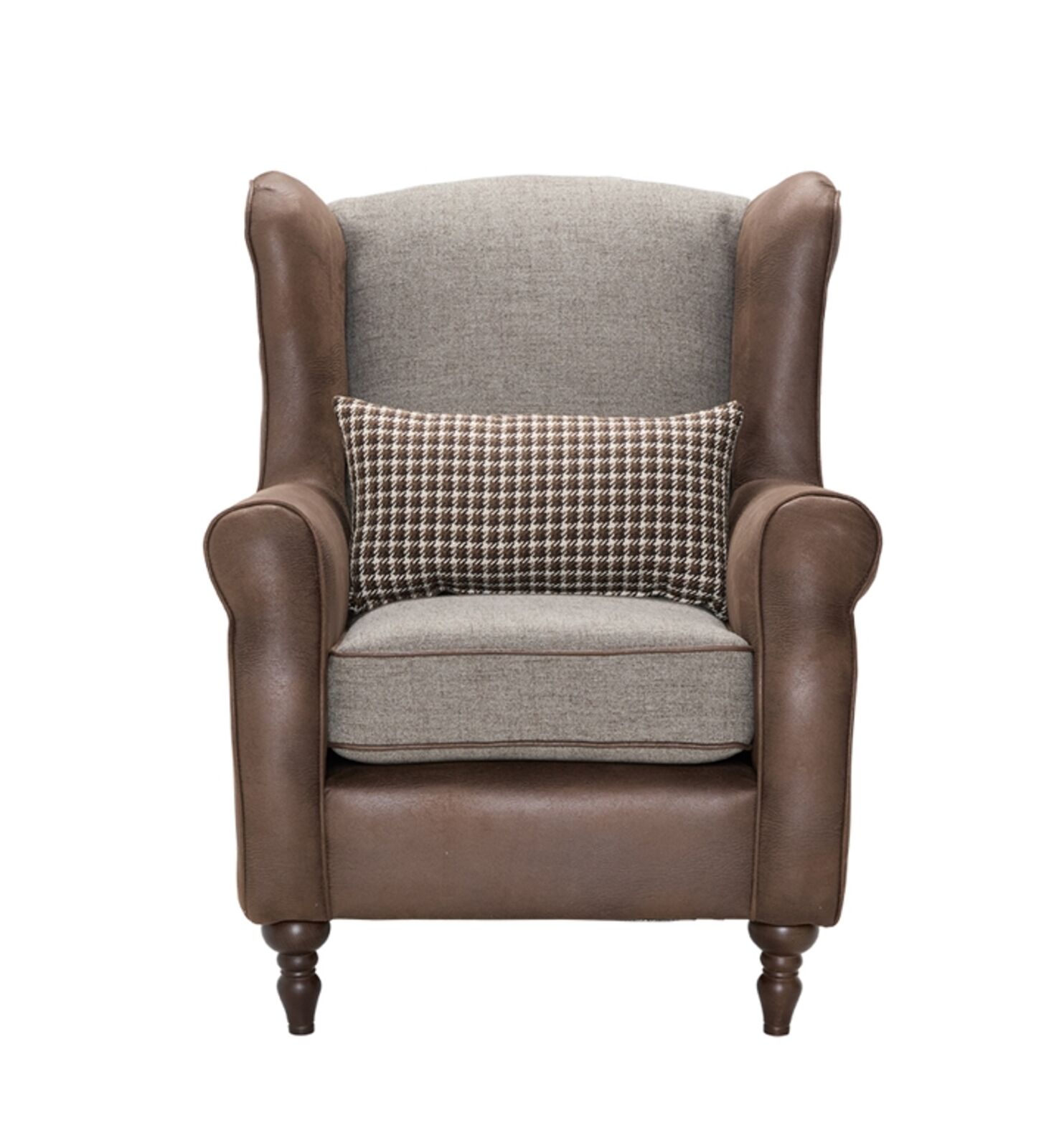 Product photograph of Wing Back Chair Grampian Mineral Colorado Tan Fabric from Designer Sofas 4U