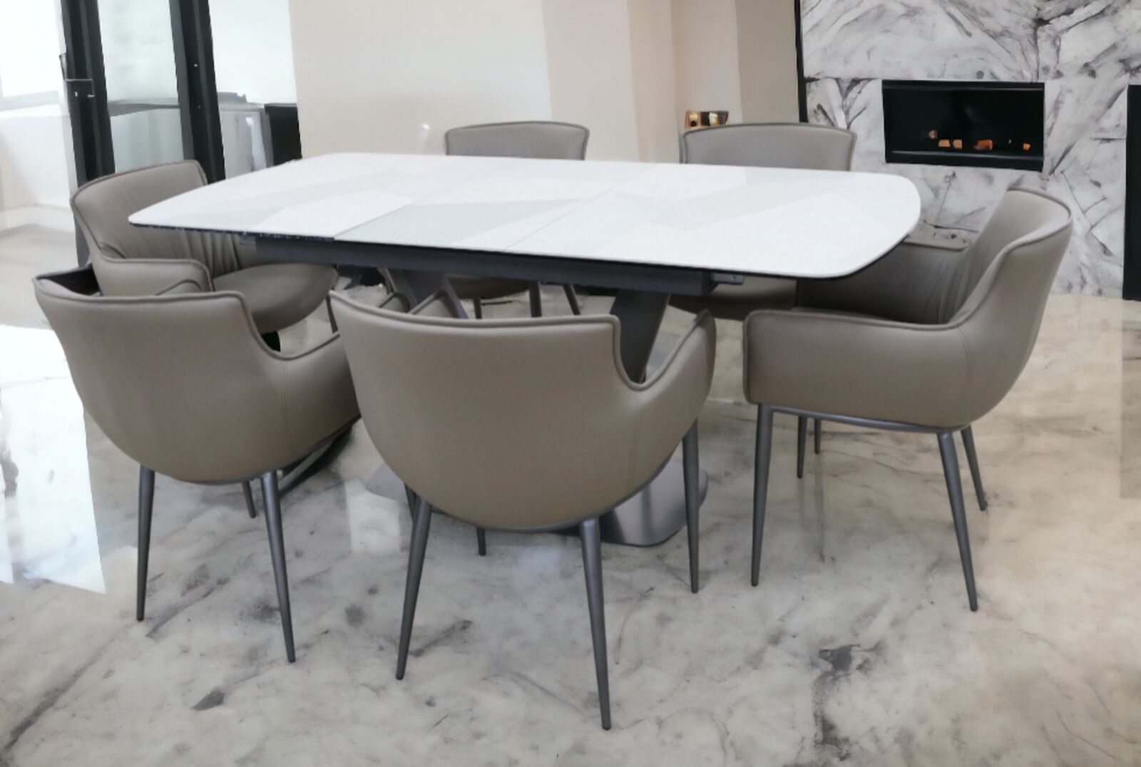 Product photograph of Athens Rectangular Extending Dining Table 140cm Extends To 180cm from Designer Sofas 4U