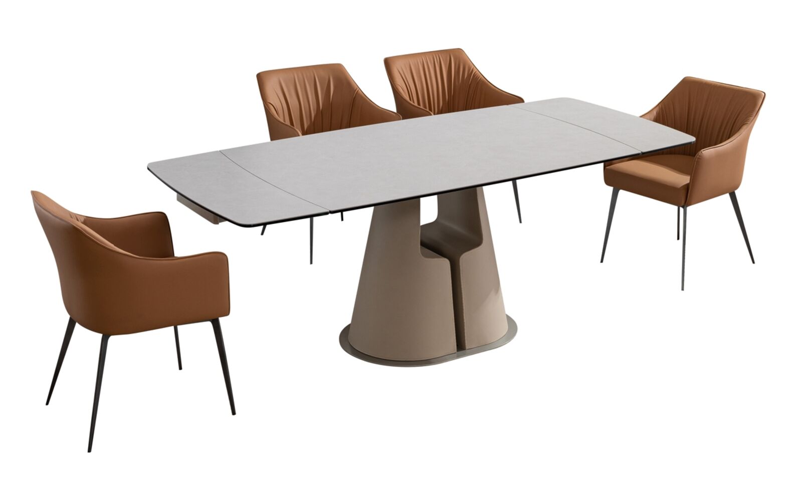 Product photograph of Chester Rectangular Extending Dining Table With Matt Slate Effect Ceramic Top 140cm Extends To 200cm from Designer Sofas 4U