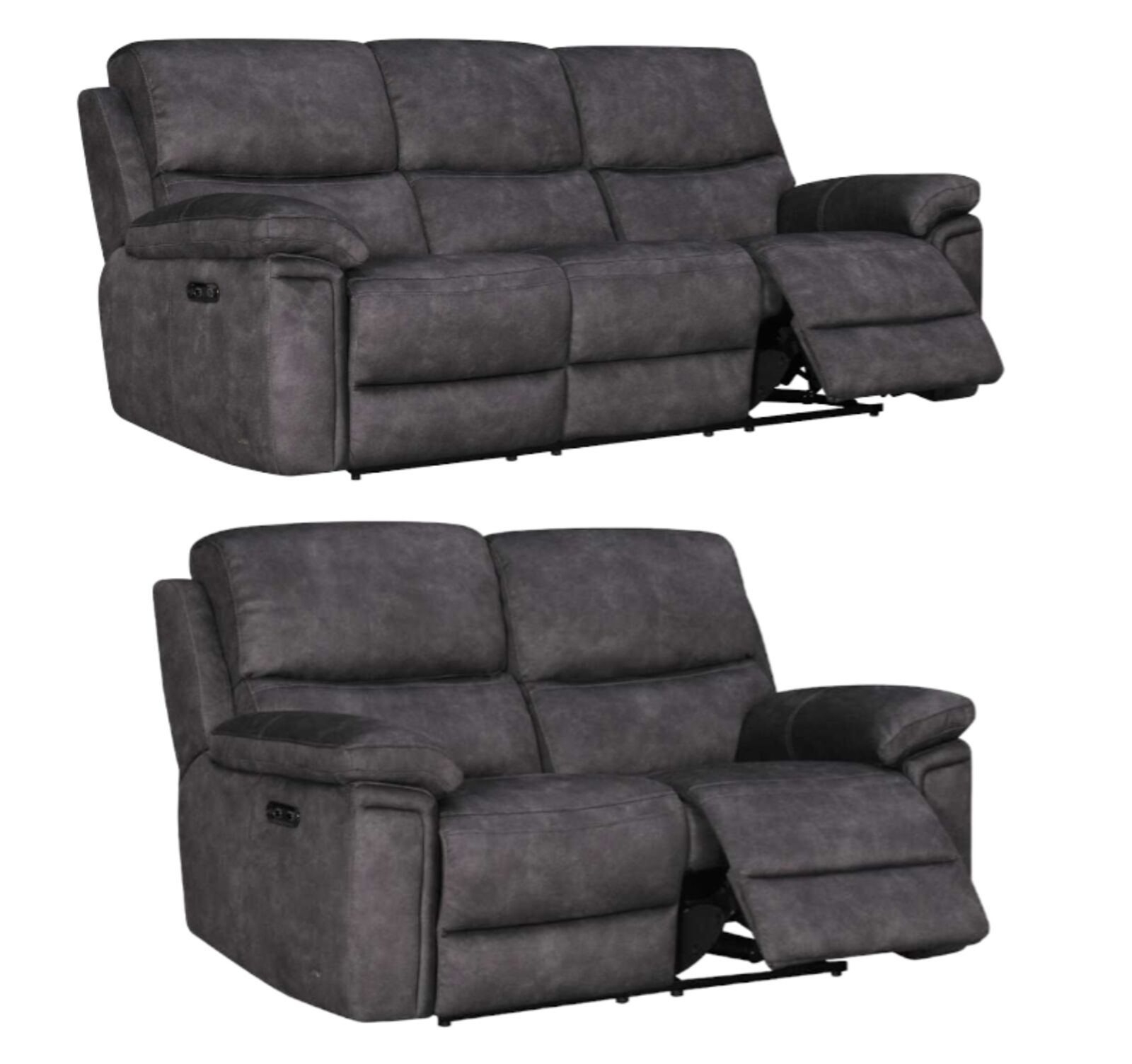 Product photograph of Sorrento 3 2 Electric Recliner Sofa Suite Grey from Designer Sofas 4U