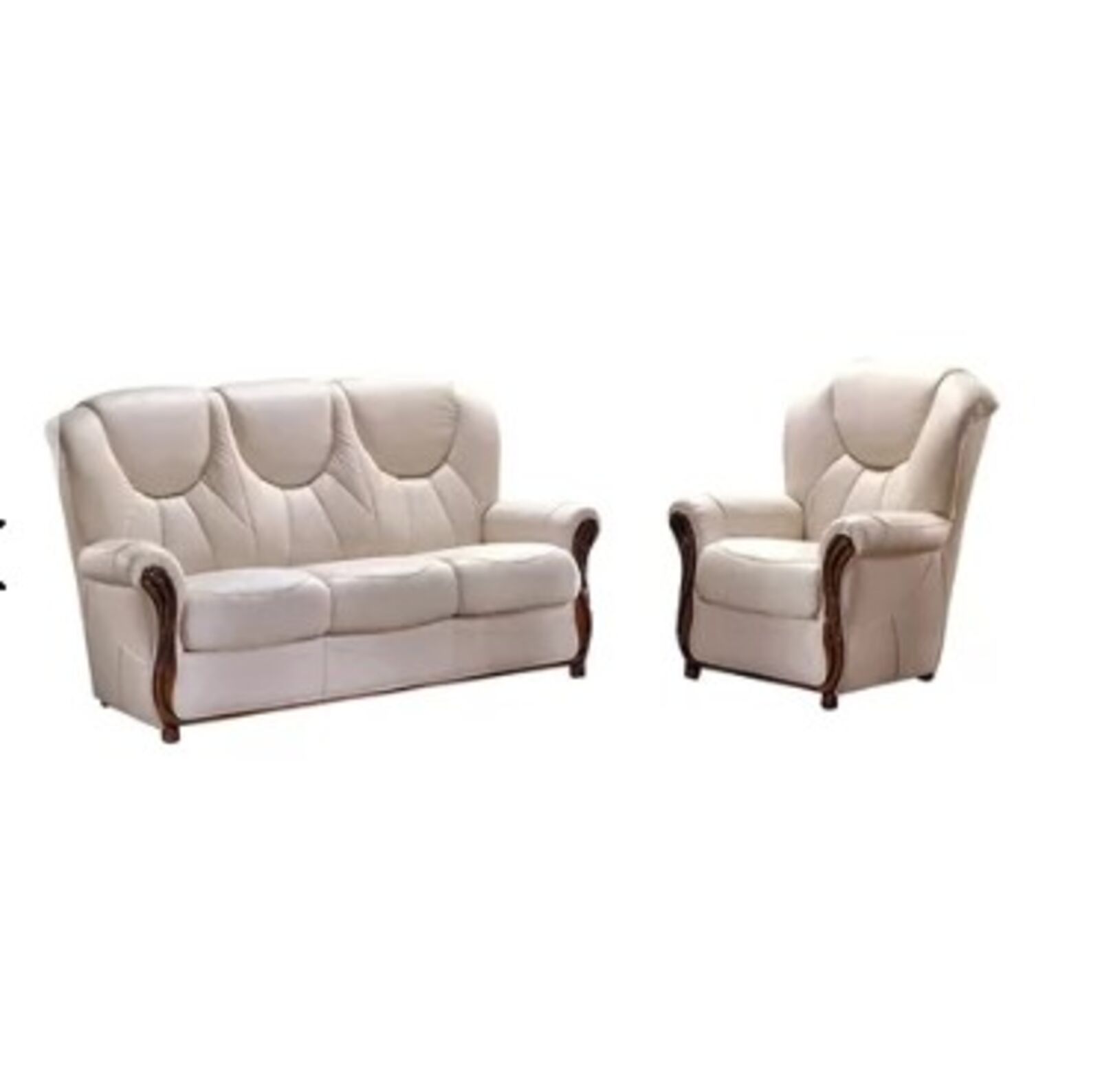 Product photograph of Louisiana 2 Piece Sofa Set Genuine Italian Real Leather from Designer Sofas 4U